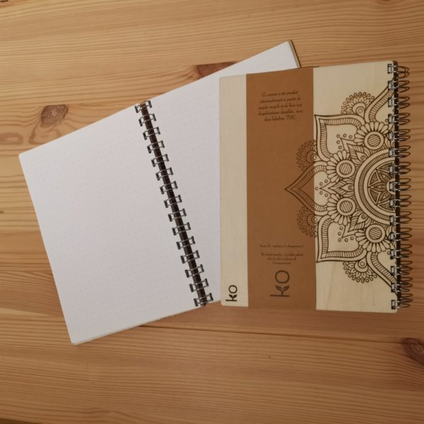Cahier A5 en bois - Mandala – Image 3