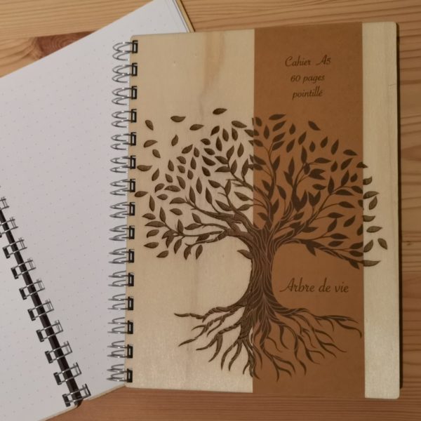 Cahier A5 en bois - Arbre de vie – Image 2