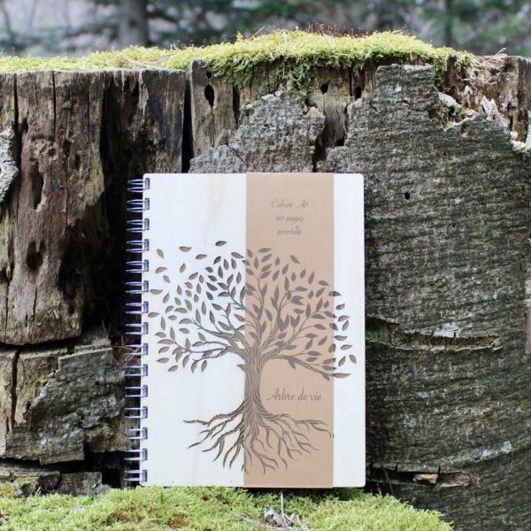Cahier A5 en bois - Arbre de vie